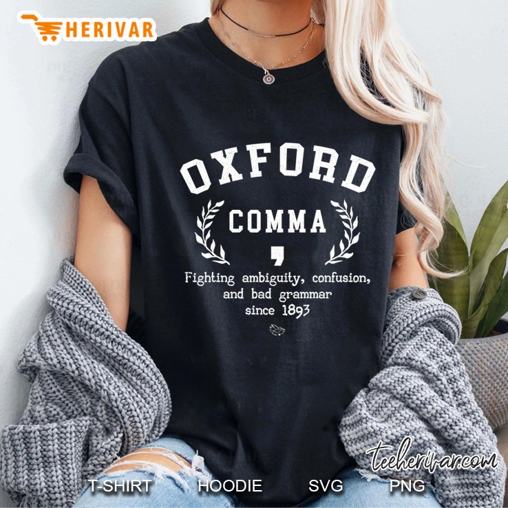 Oxford Comma Funny English Grammar Nerd Gift Pullover Ladies Tee