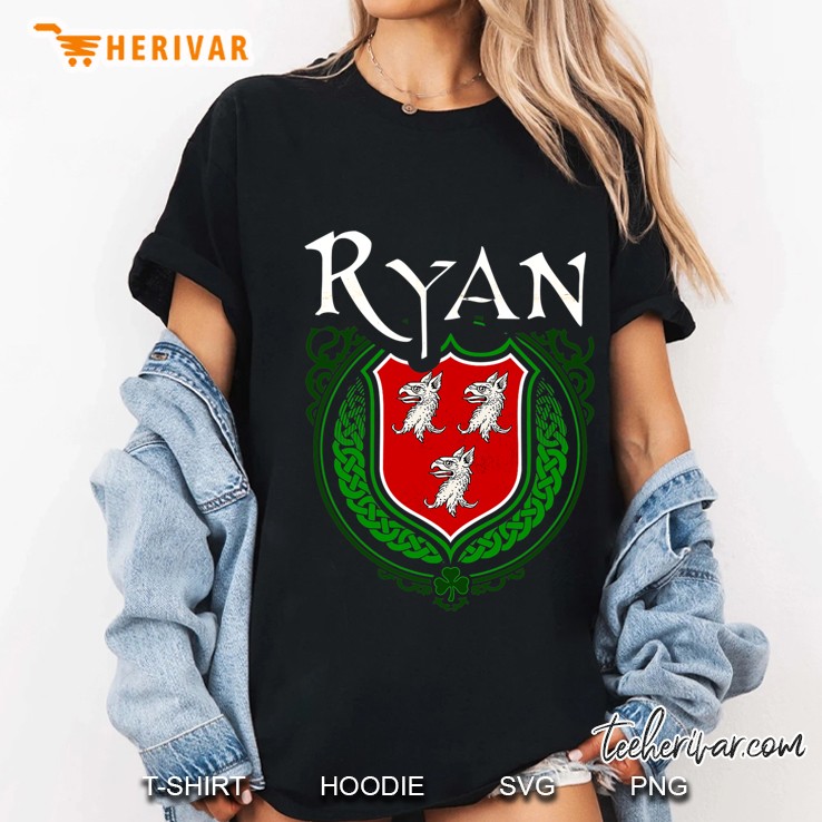 Ryan Surname Irish Last Name Ryan Family Crest Ladies Tee