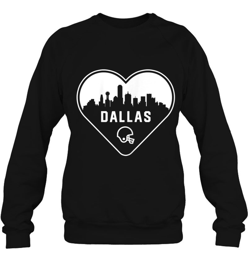 Cute I Love Dallas Football Heart City Skyline Women's Tee