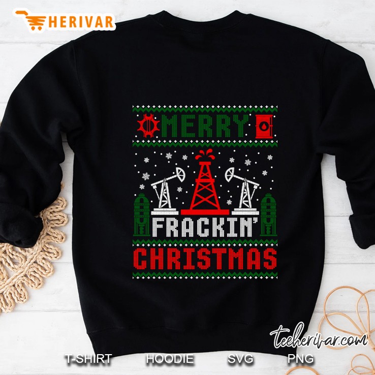 Oilfield Merry Fracking Christmas Ugly Sweater Sweatshirt