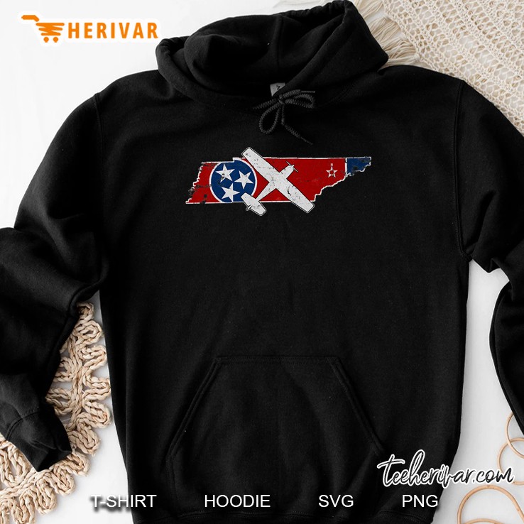 Tennessee Pilot State Flag C172 Skyhawk Airplane Vintage Premium Hoodie