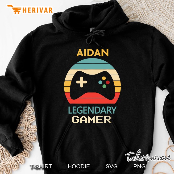 Aidan Name Gift - Personalized Legendary Gamer Hoodie