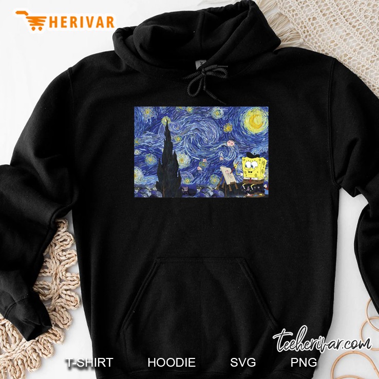 Spongebob Squarepants Starry Night Painting Hoodie