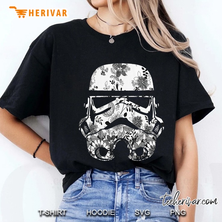 Womens Star Wars Stormtrooper Helmet Floral Paisley Fill Ladies Tee