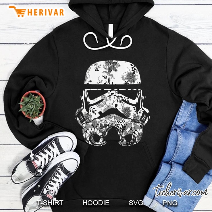 Womens Star Wars Stormtrooper Helmet Floral Paisley Fill Hoodie