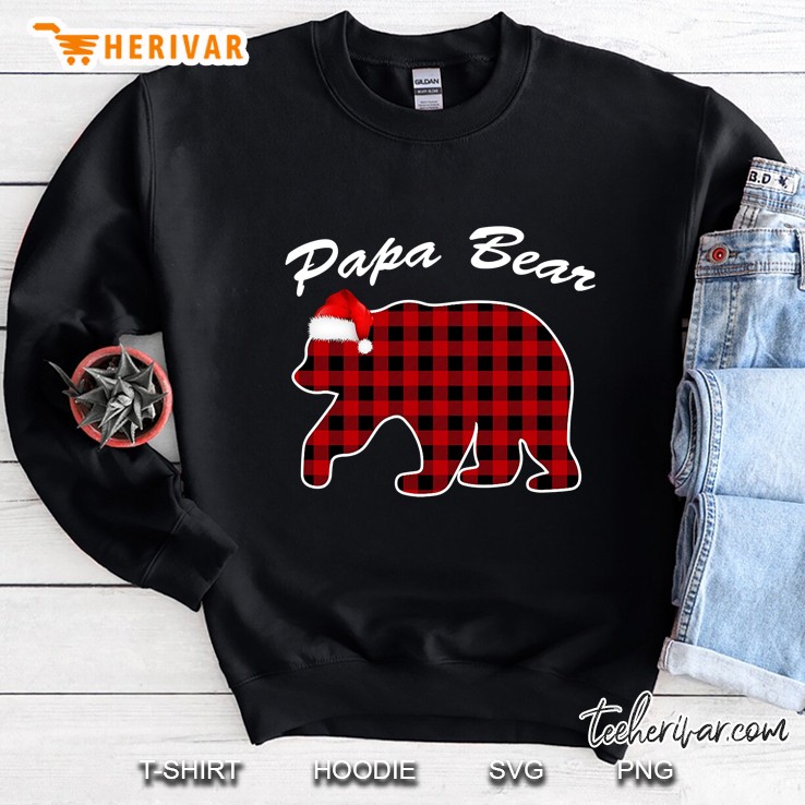 Papa Bear Red Plaid Buffalo Family Christmas Pajamas Sweatshirt