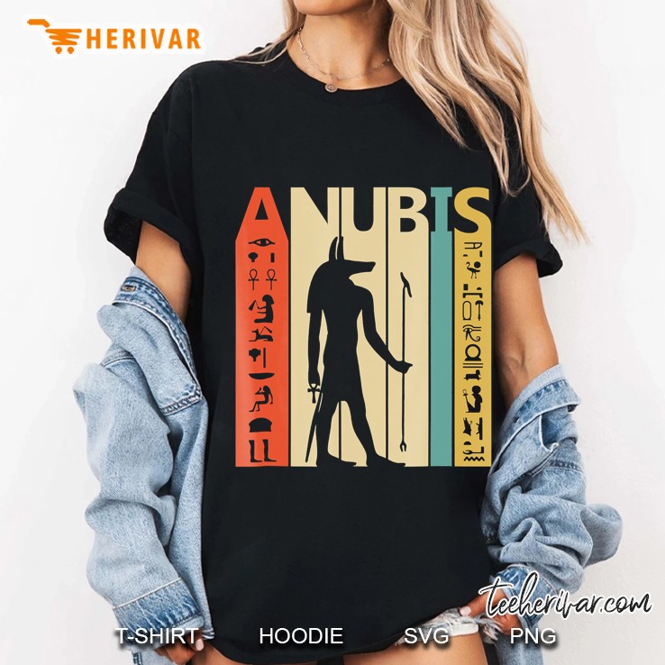 Ancient Egypt God Anubis Tshirt - Hieroglyphic Shirt Gift Ladies Tee