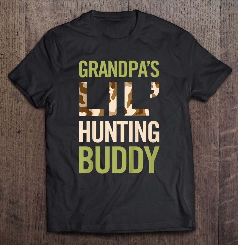 T-Shirt GRANDPA'S HUNTIN' BUDDY Youth Tee Kid Boy Dad Gun Deer Shotgun Shell 