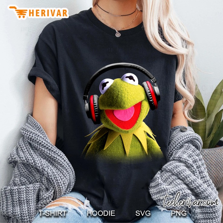 Muppet Babies Kermit Headphones Pullover Ladies Tee