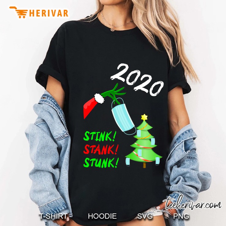 2020 Stink Stank Stunk Christmas Tree Elf Mask Funny Ladies Tee