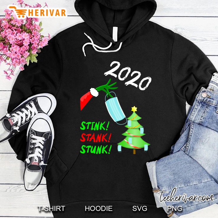 2020 Stink Stank Stunk Christmas Tree Elf Mask Funny Hoodie