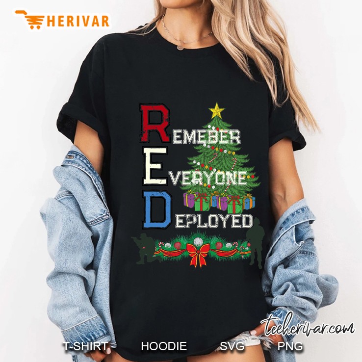 Patriotic Military Family Christmas Red Friday Ladies Tee
