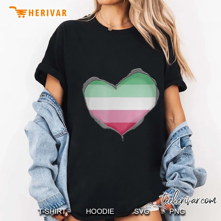 Abrosexual Heart - Flag Colors Ladies Tee