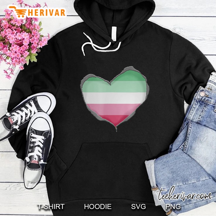 Abrosexual Heart - Flag Colors Hoodie