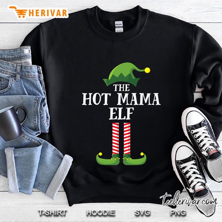 Hot Mama Elf Matching Family Group Christmas Party Sweatshirt