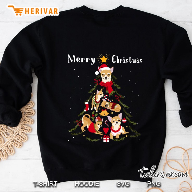 Chihuahua Christmas Tree Xmas Dog Lover Sweatshirt