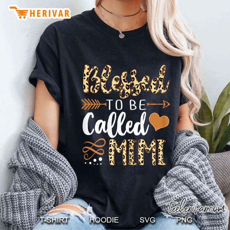 Womens Womens Blessed To Be Called Mimi Shirt Leopard Print Ladies Tee