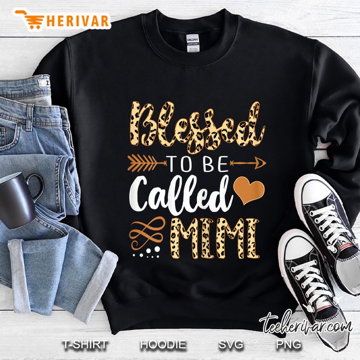 Womens Womens Blessed To Be Called Mimi Shirt Leopard Print Sweatshirt