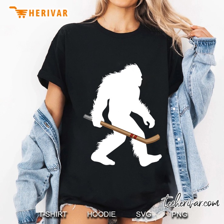 Bigfoot Hockey Cryptid Sasquatch Sport Player Ladies Tee