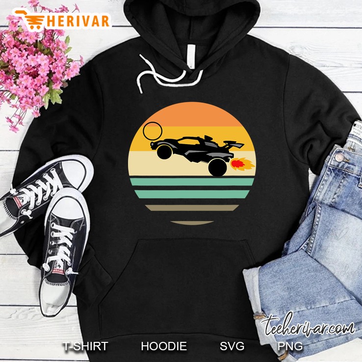 Retro Octane Rocket Soccer Sunset Graphic Hoodie