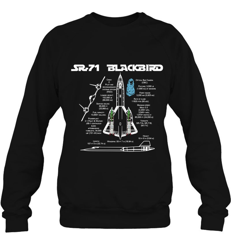 Sr-71 Blackbird Specs -Pullover -Stealth Pullover Sweatshirt