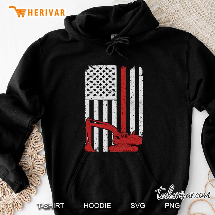 Heavy Equipment Operator Excavator Usa Ameri Hoodie