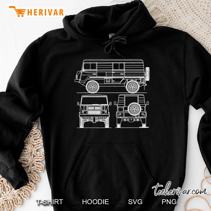 Steyer-Puch Pinzgauer Off Road Truck Vehicle Blue Prints Hoodie