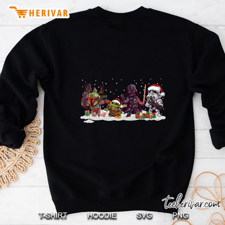 Cute Boba Fett Baby Yoda Darth Vader Stormtrooper Star Wars Christmas Sweatshirt