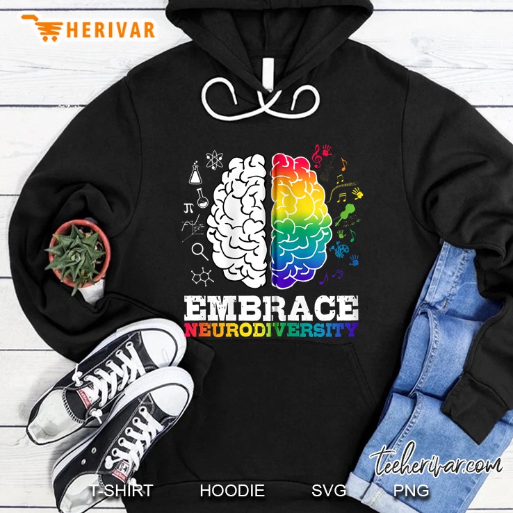 Embrace Neurodiversity Brain Cool Autism Awareness Month Zip Hoodie