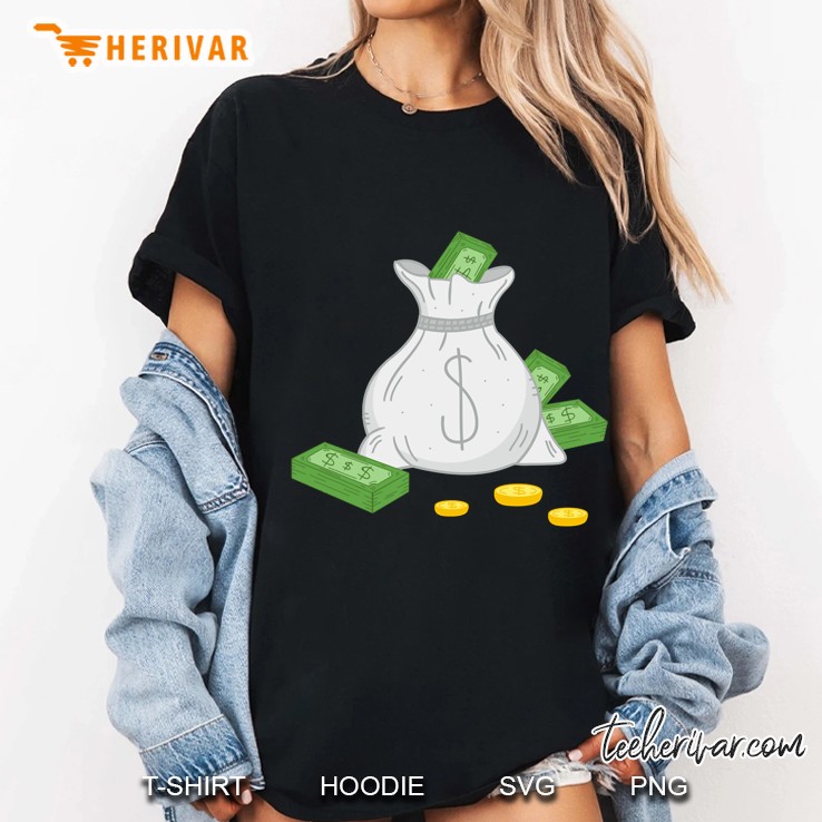 Bag Of Cash Money Dollar Sign Ladies Tee