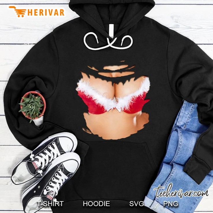 Busty Big Boobs Funny Christmas Costume Hoodie