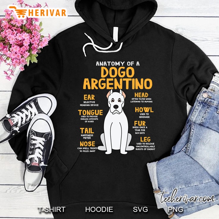 Dogo Argentino Anatomy Funny Dog Mom Dad Cute Gift Hoodie
