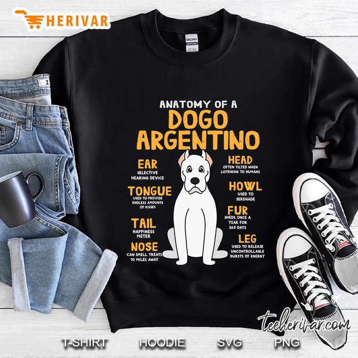 Dogo Argentino Anatomy Funny Dog Mom Dad Cute Gift Sweatshirt