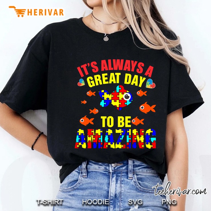 Proud Autistic Autism Fish Shirt Gifts Kids Autism Awareness Ladies Tee