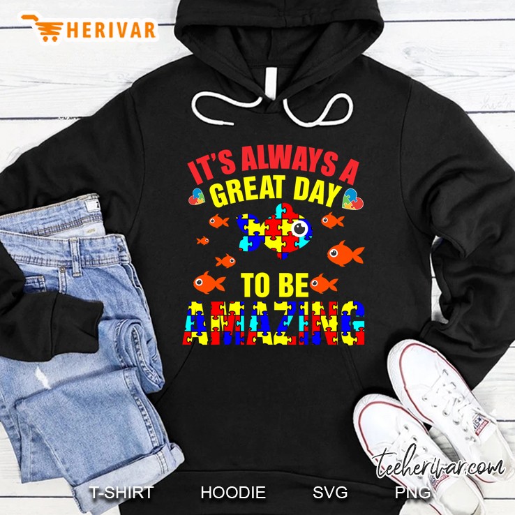 Proud Autistic Autism Fish Shirt Gifts Kids Autism Awareness Hoodie