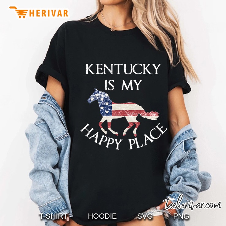 Kentucky Is My Happy Place Horse Tshirt My Old Kentucky Home Ladies Tee