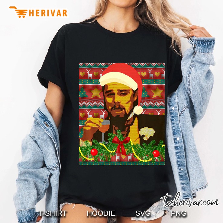 Leo Laughing Dank Meme Ugly Christmas Sweater Design Premium Ladies Tee