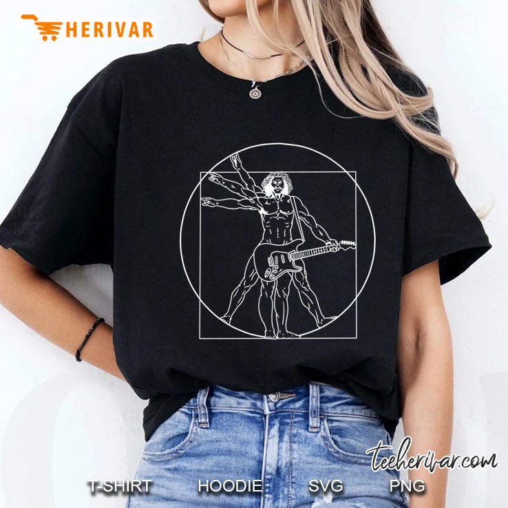 Vitruvian Man Guitar Music Da Vinci Guitarist Gift Ladies Tee