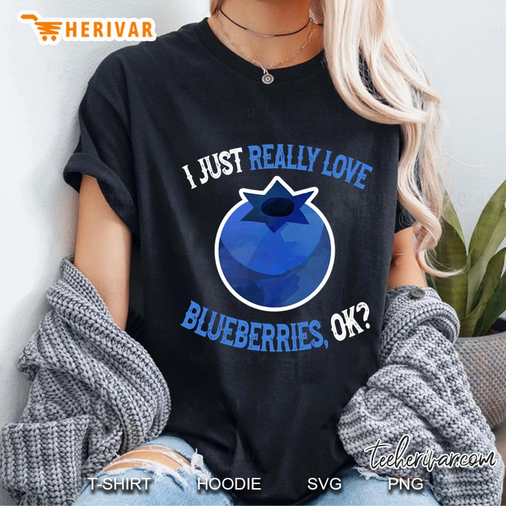 I Love Blueberries - Cute And Funny Blueberry Ladies Tee