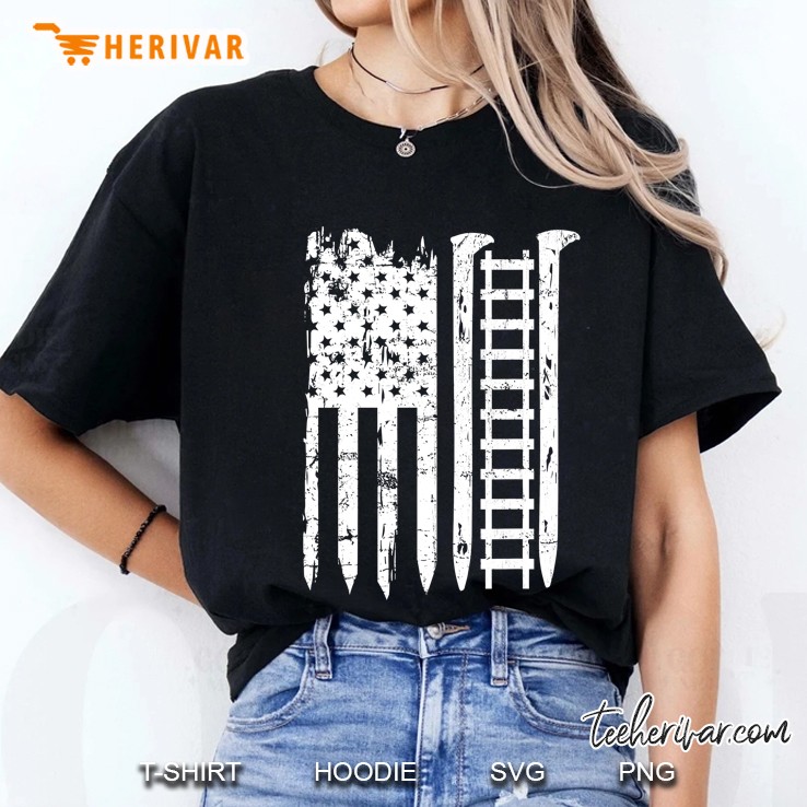 Railroad Spike American Flag Train Gift For Railway Workers Ladies Tee
