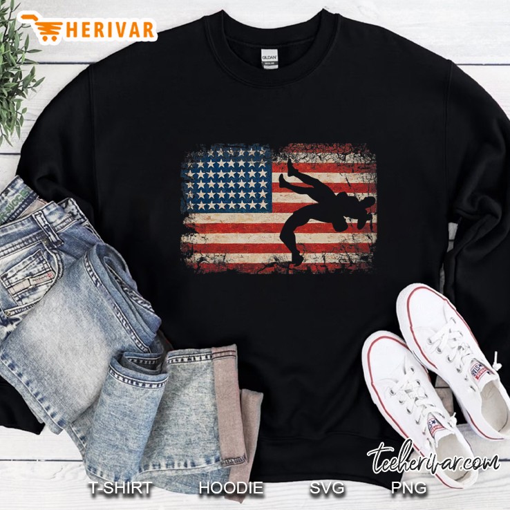 Usa Flag Wrestling American Flag Wrestling Wrestle Gift Sweatshirt