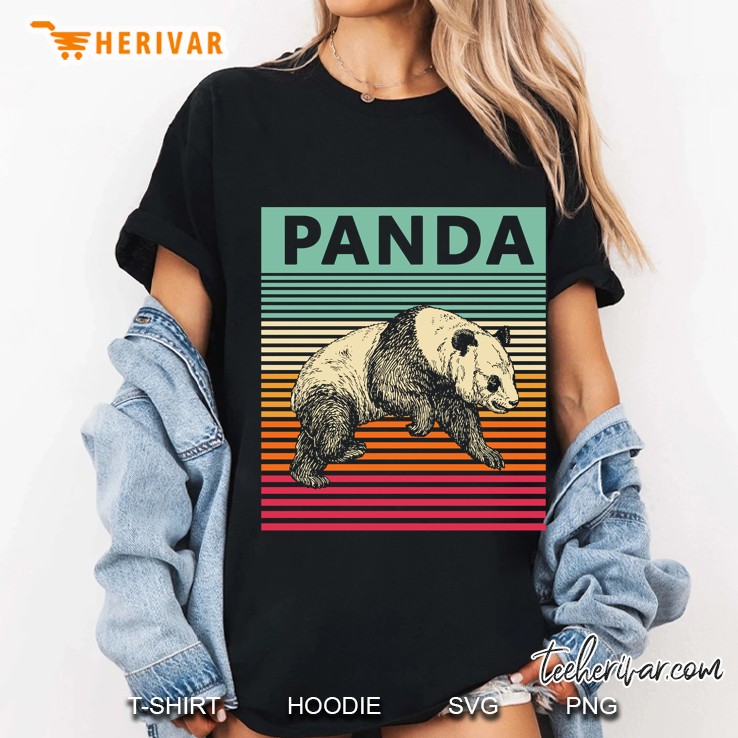 Panda Retro Bear Cool Vintage Panda Ladies Tee