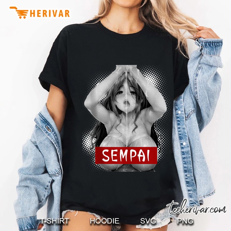 Senpai Waifu Material Anime Hentai Manga Tee Ahegao Cosplay Ladies Tee