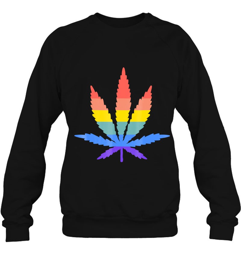 Weed Leaf Gay Lesbian Pride Cannabis Marijuana Lgbtq Sweatshirt