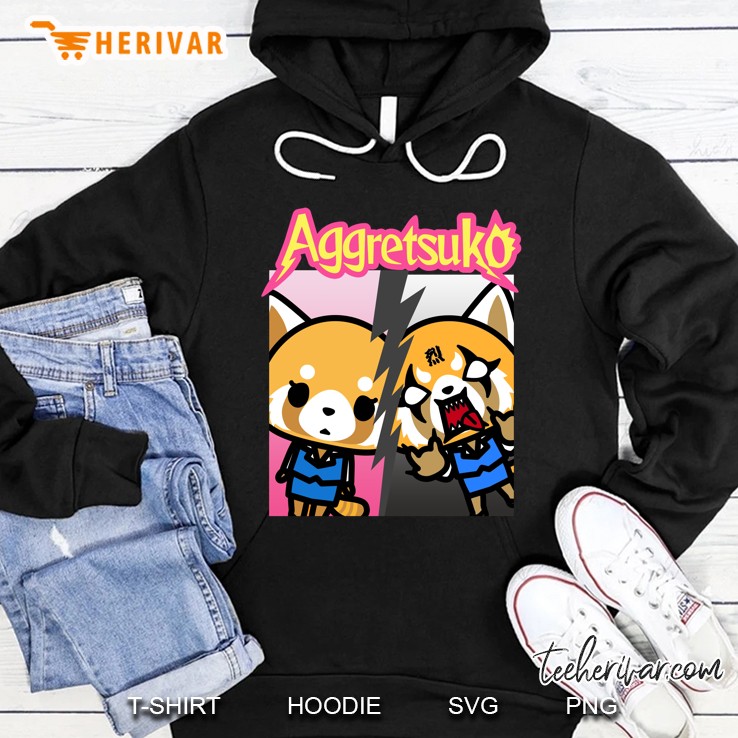 Aggretsuko Split Personality Tee Shirt Hoodie