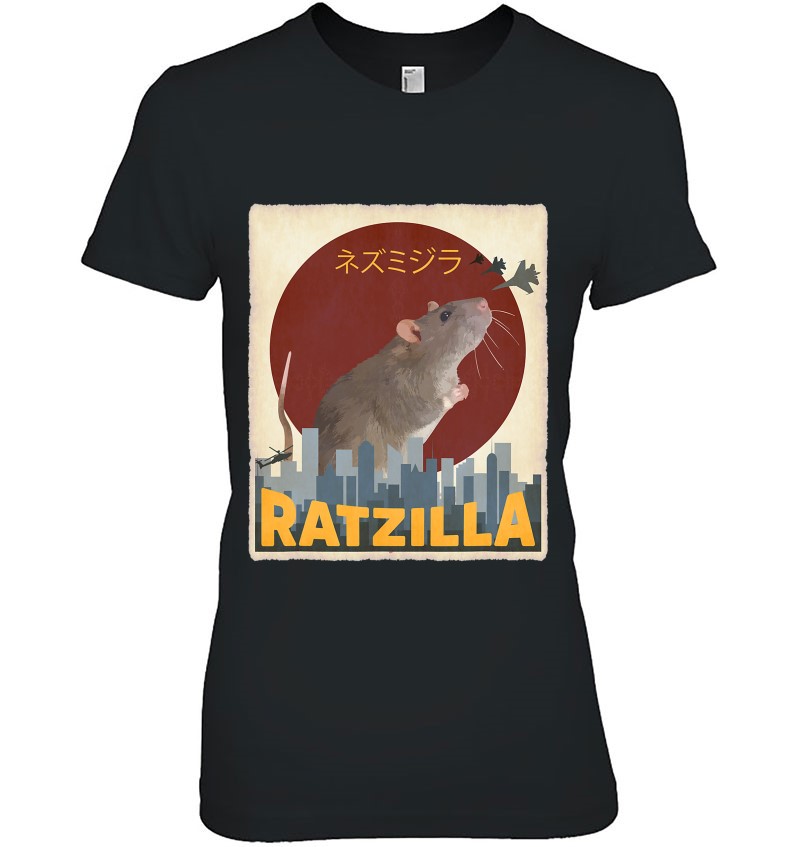 Funny Cute Ratzilla Rat MouseJapanese Anime Graphic Gift T-Shirt Birthday ... 