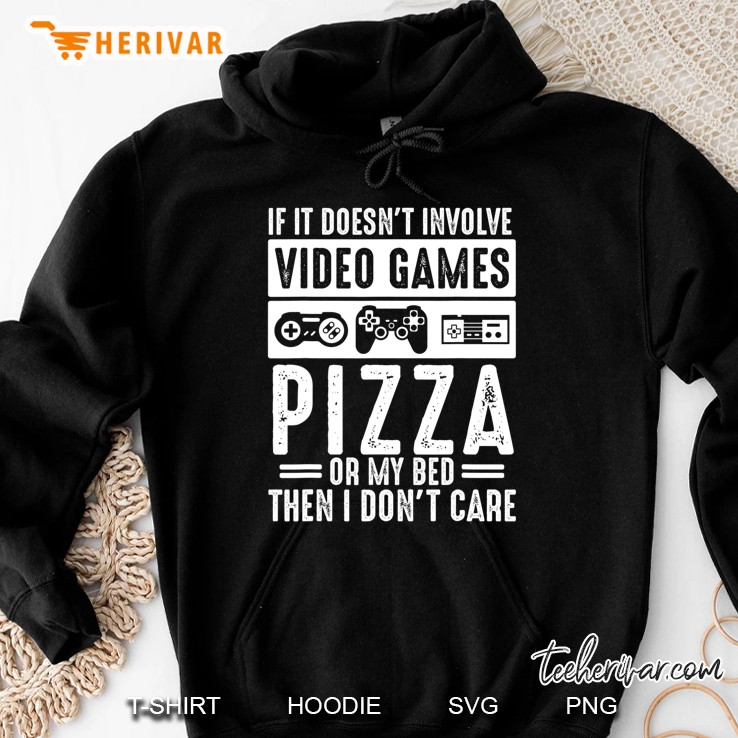 Video Games Pizza Bed Gamer Shirts For Men Boys Kids Gaming Hoodie