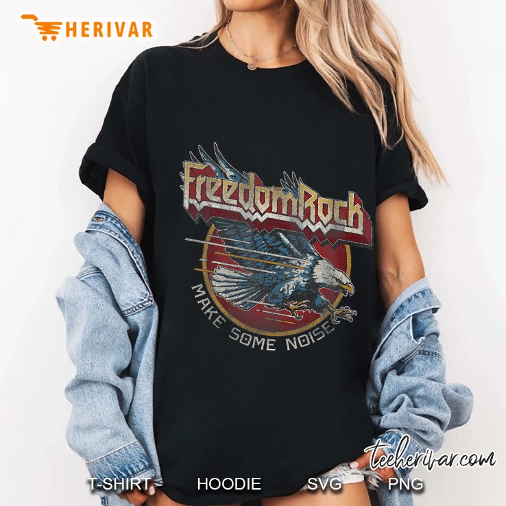 Freedom Rock Usa Eagle Vintage Retro Band Concert 4Th July Ladies Tee