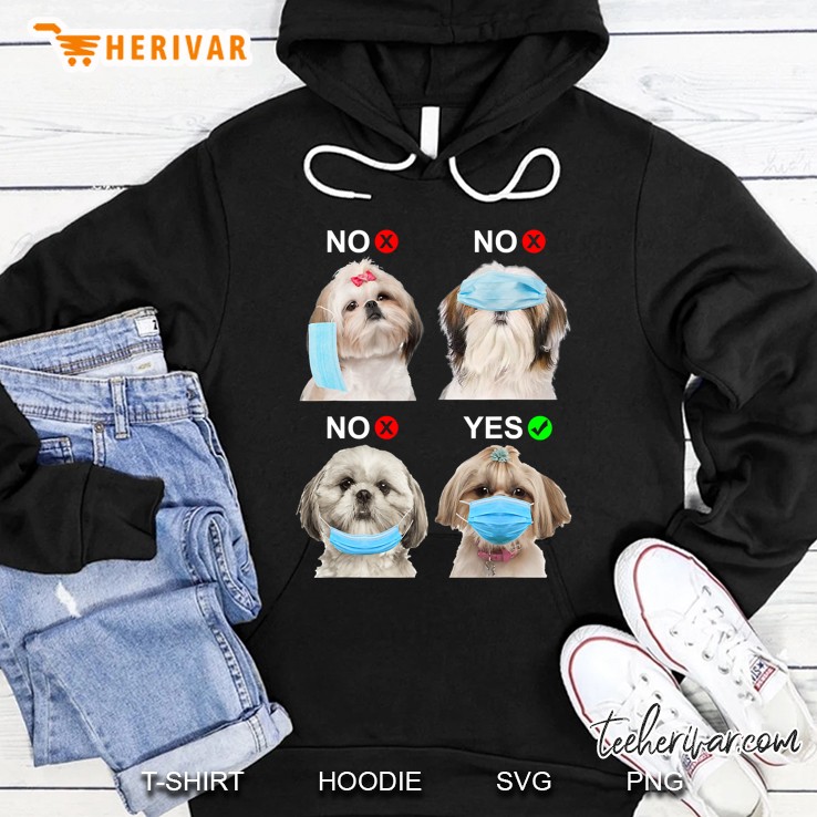 Shih Tzu Wear Face Mask Right Funny Dog Lover For Men Women Hoodie