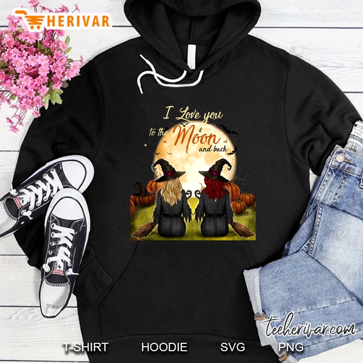 I Love You To The Moon And Back Bestie Witch Halloween Hoodie